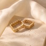 گوشواره طلا مربعی - تصویر 2